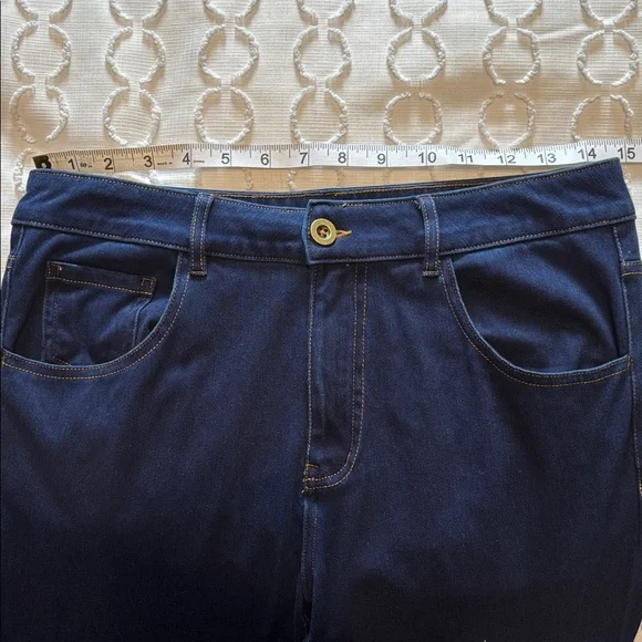 Halara Flex Mid Rise Pockets Casual Bootcut Navy Blue Jeans Size Medium NWT - Picture 7 of 9